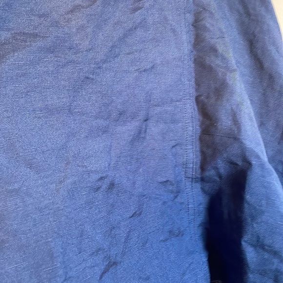 NWT Overall Dress Minimal Retro Camp Love Culture Med Blue Mini Linen Pinafore - Picture 10 of 10